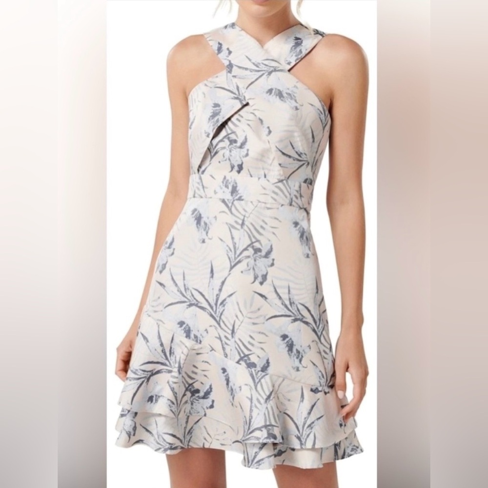 Ever New Floral Crisscross Halter Dress - size 4 NWT